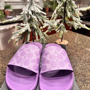 COACH Iris Udele Coated Canvas Slides